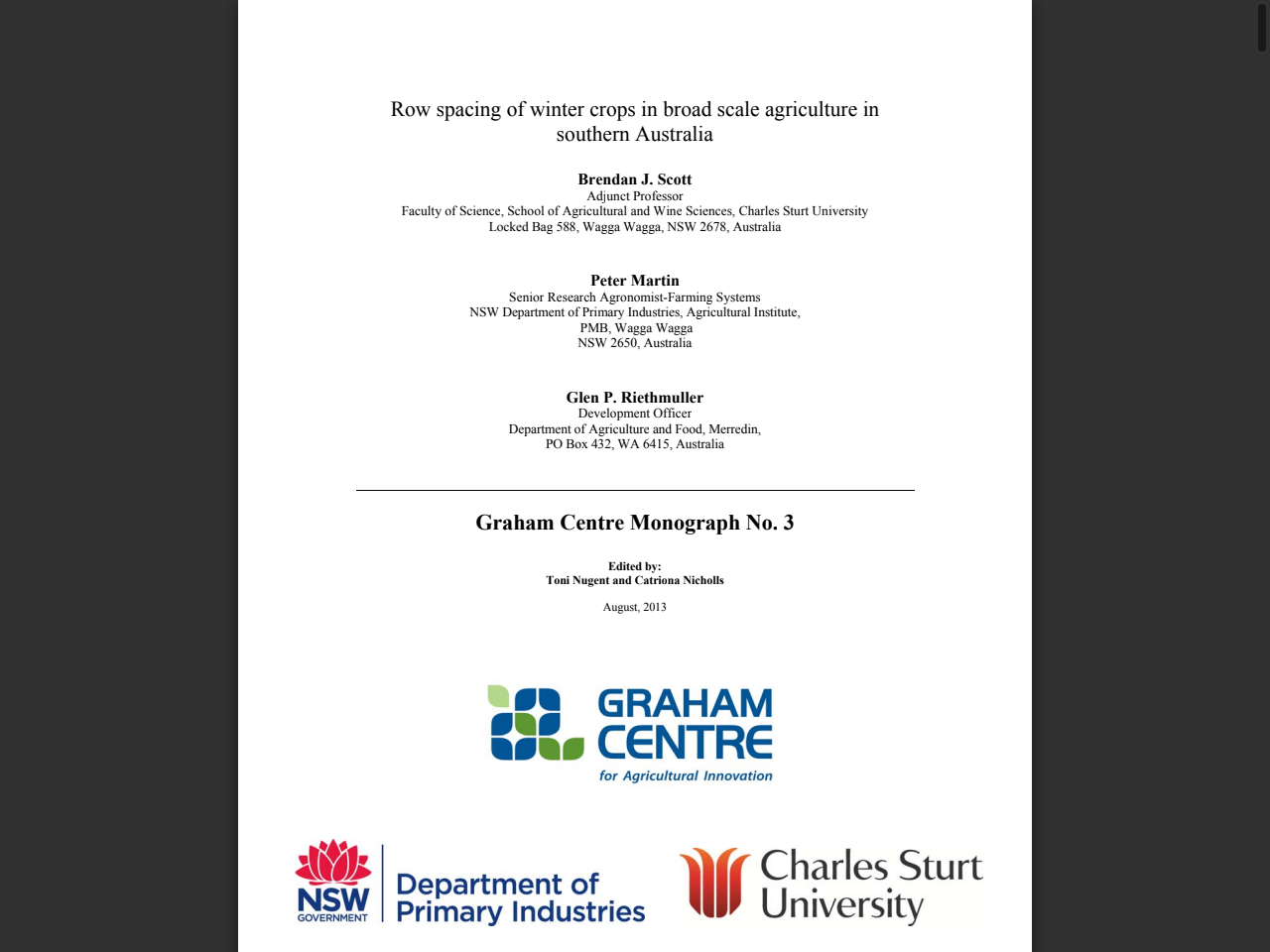 Preview of Stubble Retention in Cropping Systems in Southern Australia ..., accessed August 5, 2025,