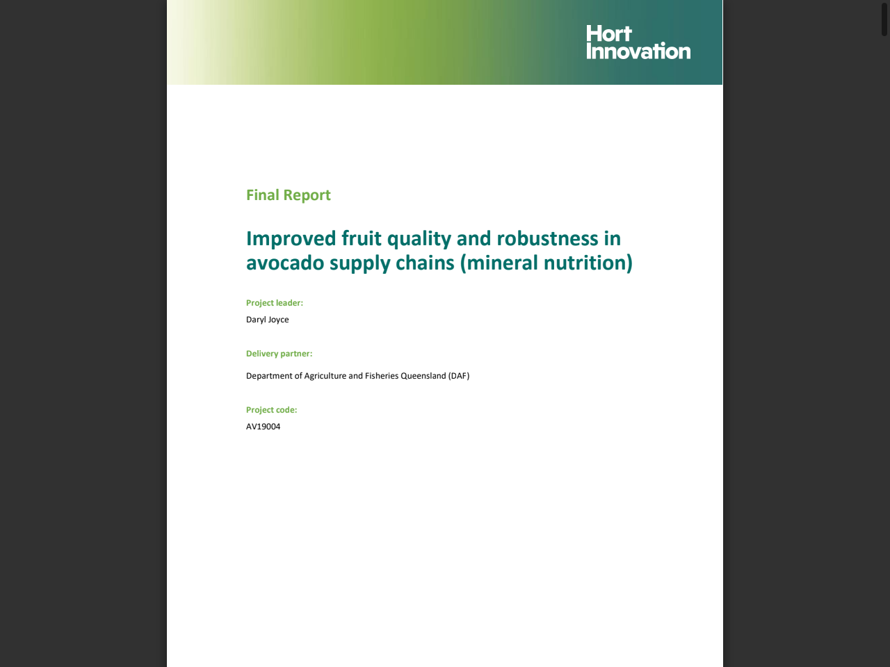 Preview of Improved fruit quality and robustness in avocado supply chains (mineral nutrition) - Queensland Department of Agriculture and Fisheries, accessed July 16, 2025,