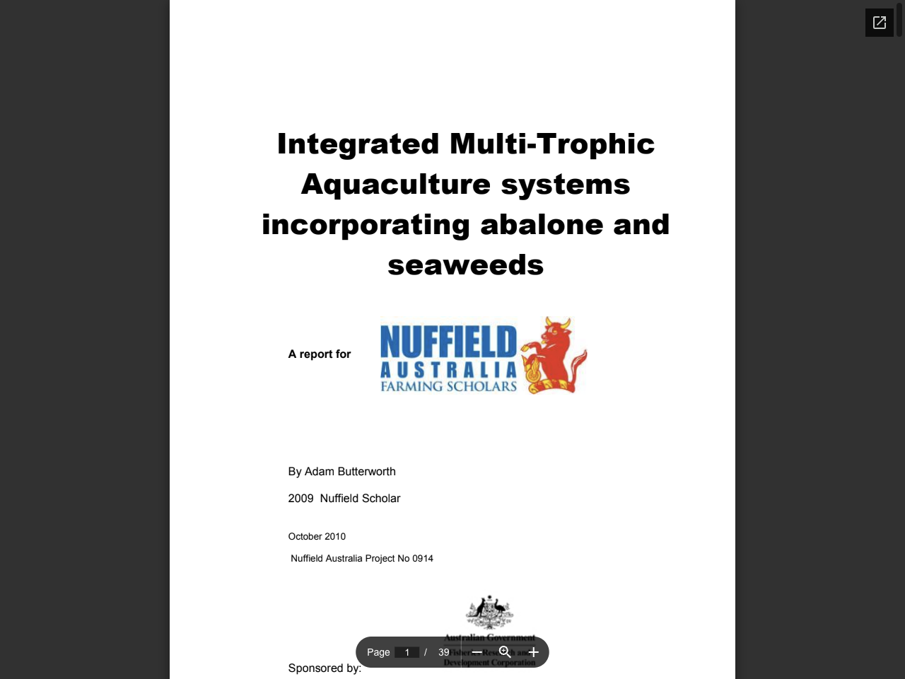 Preview of Integrated Multi-Trophic Aquaculture systems incorporating abalone and seaweeds - Fisheries Research and Development Corporation, accessed August 1, 2025
