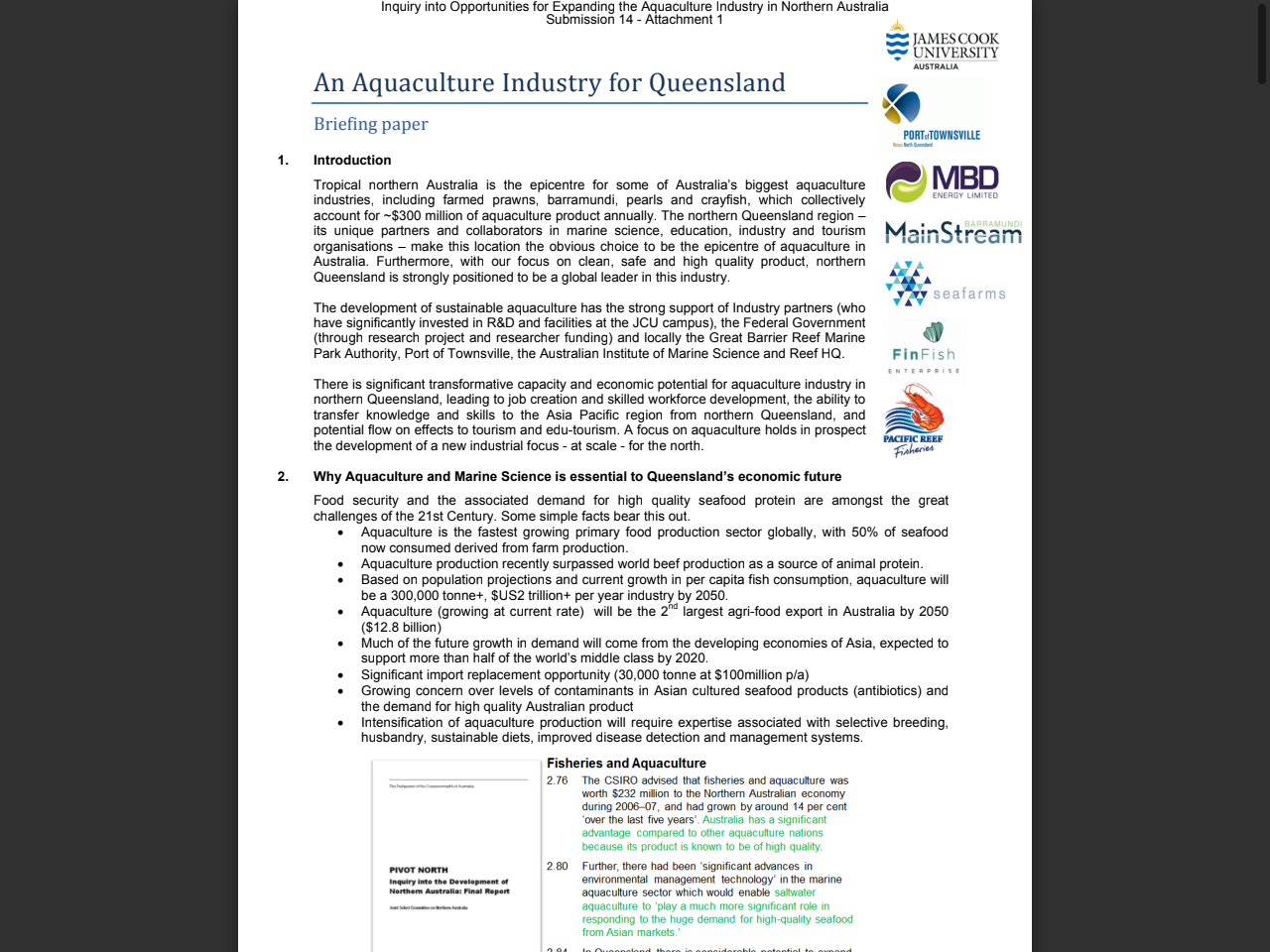 Preview of Model operating conditions ERA 01 - Aquaculture, accessed July 21, 2025