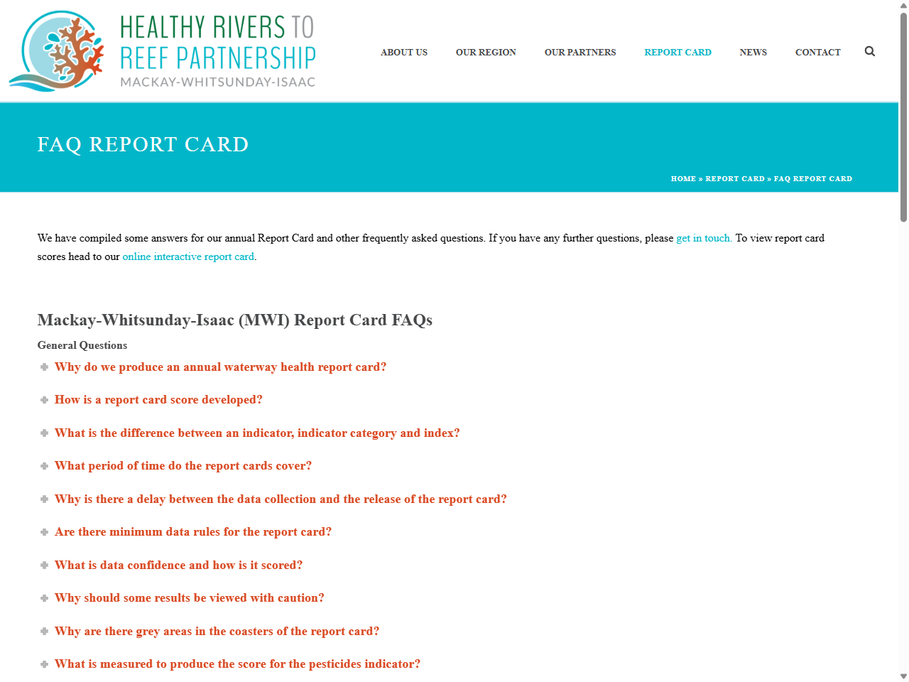 Preview of FAQ Report Card | Healthy Rivers to Reef Partnership, accessed August 2, 2025,