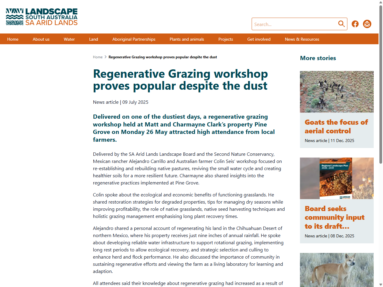Preview of Regenerative Grazing workshop proves popular despite the dust - Landscape SA