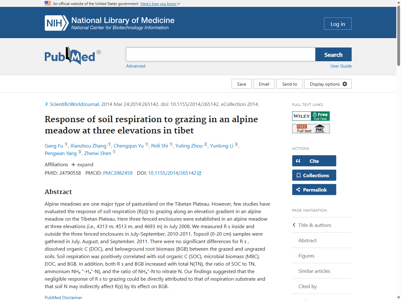 Preview of Response of Soil Respiration to Grazing in an Alpine Meadow at Three Elevations in Tibet, accessed on June 5, 2025