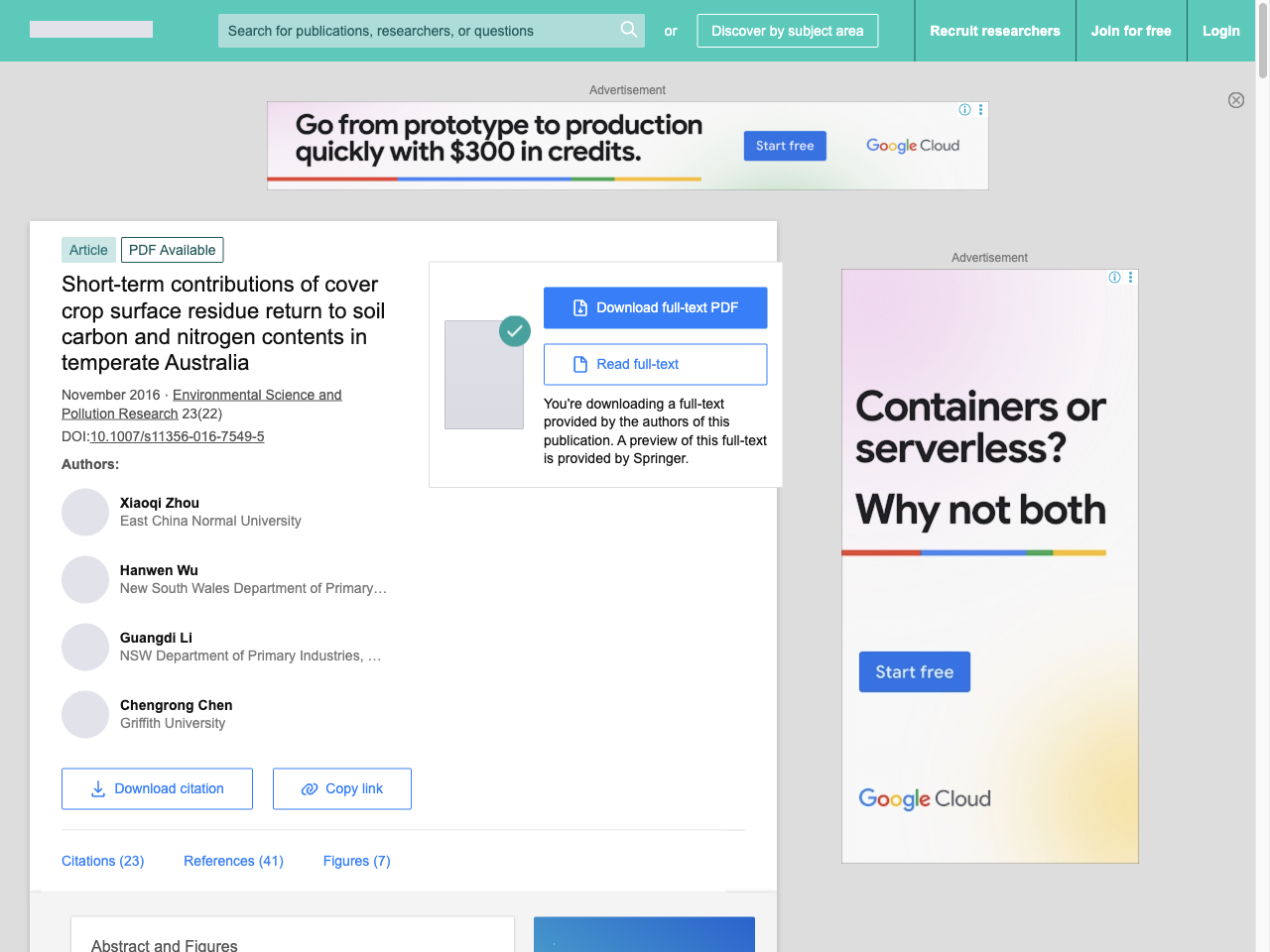 Preview of Short-term contributions of cover crop surface residue return to soil carbon and nitrogen contents in temperate Australia - ResearchGate, accessed May 11, 2025