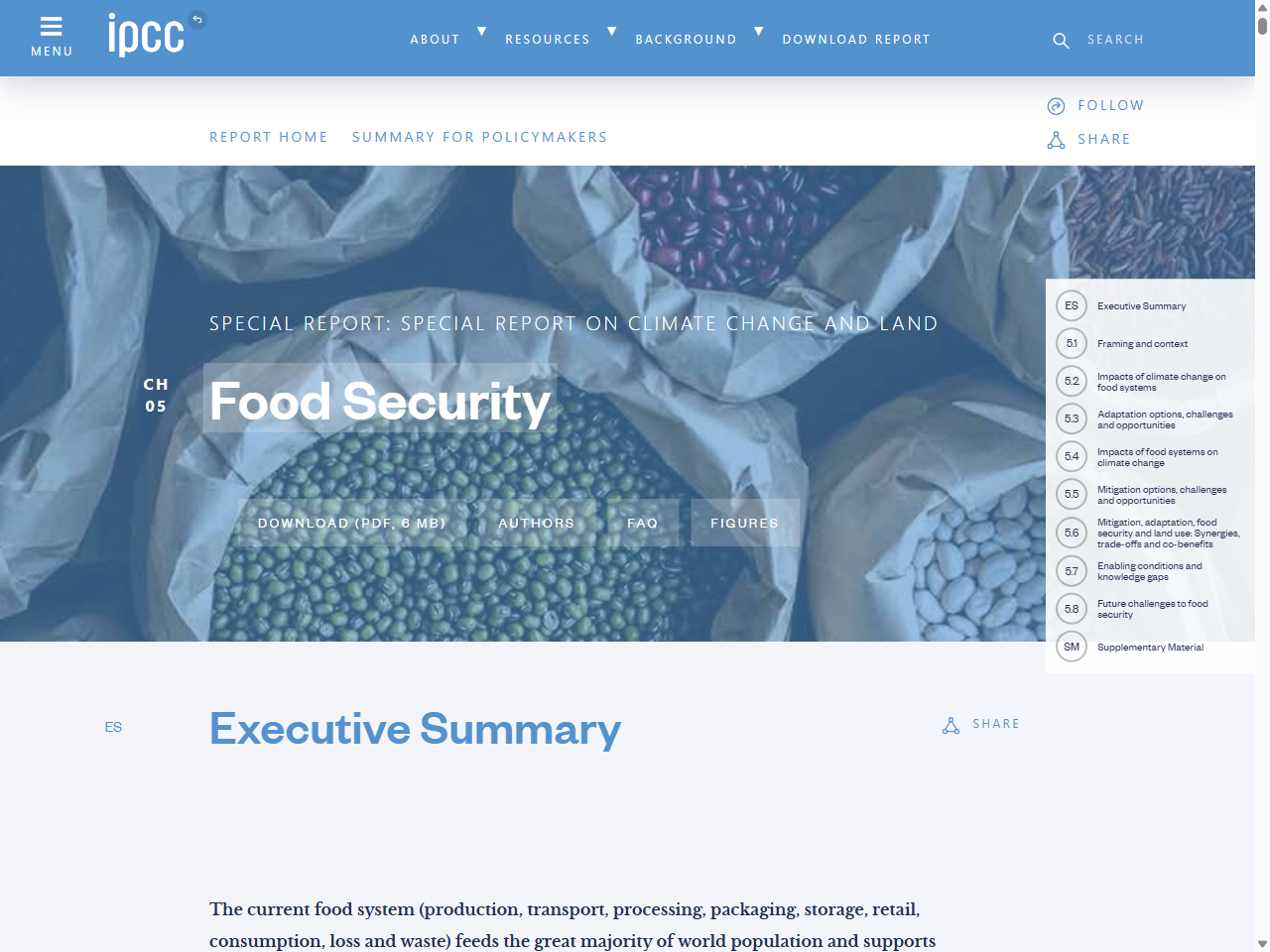 Preview of Chapter 5 : Food Security — Special Report on Climate Change and Land - IPCC
