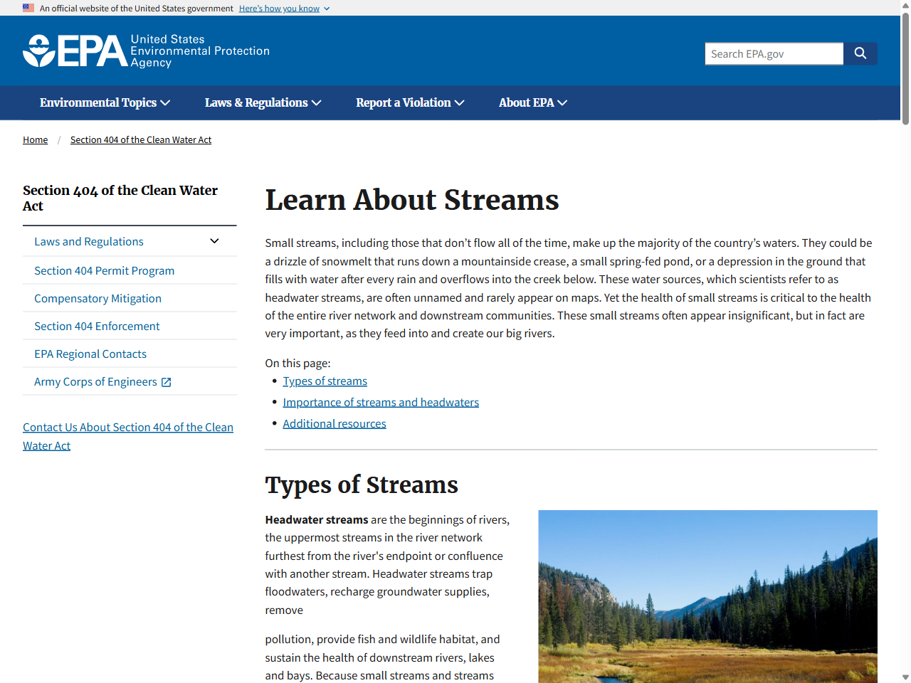 Preview of Learn About Streams | US EPA, accessed August 1, 2025