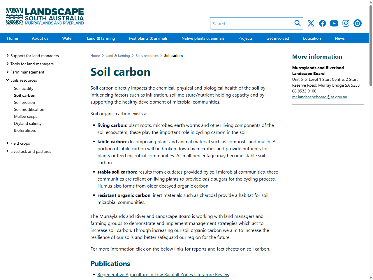 Preview of Murraylands and Riverland | Soil carbon - Landscape South Australia, accessed July 17, 2025