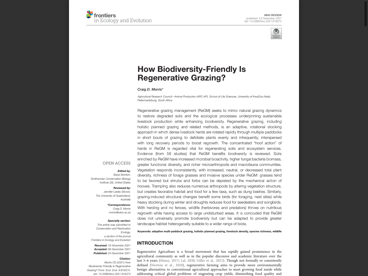 Preview of How Biodiversity-Friendly Is Regenerative Grazing? - Frontiers, accessed July 19, 2025, 