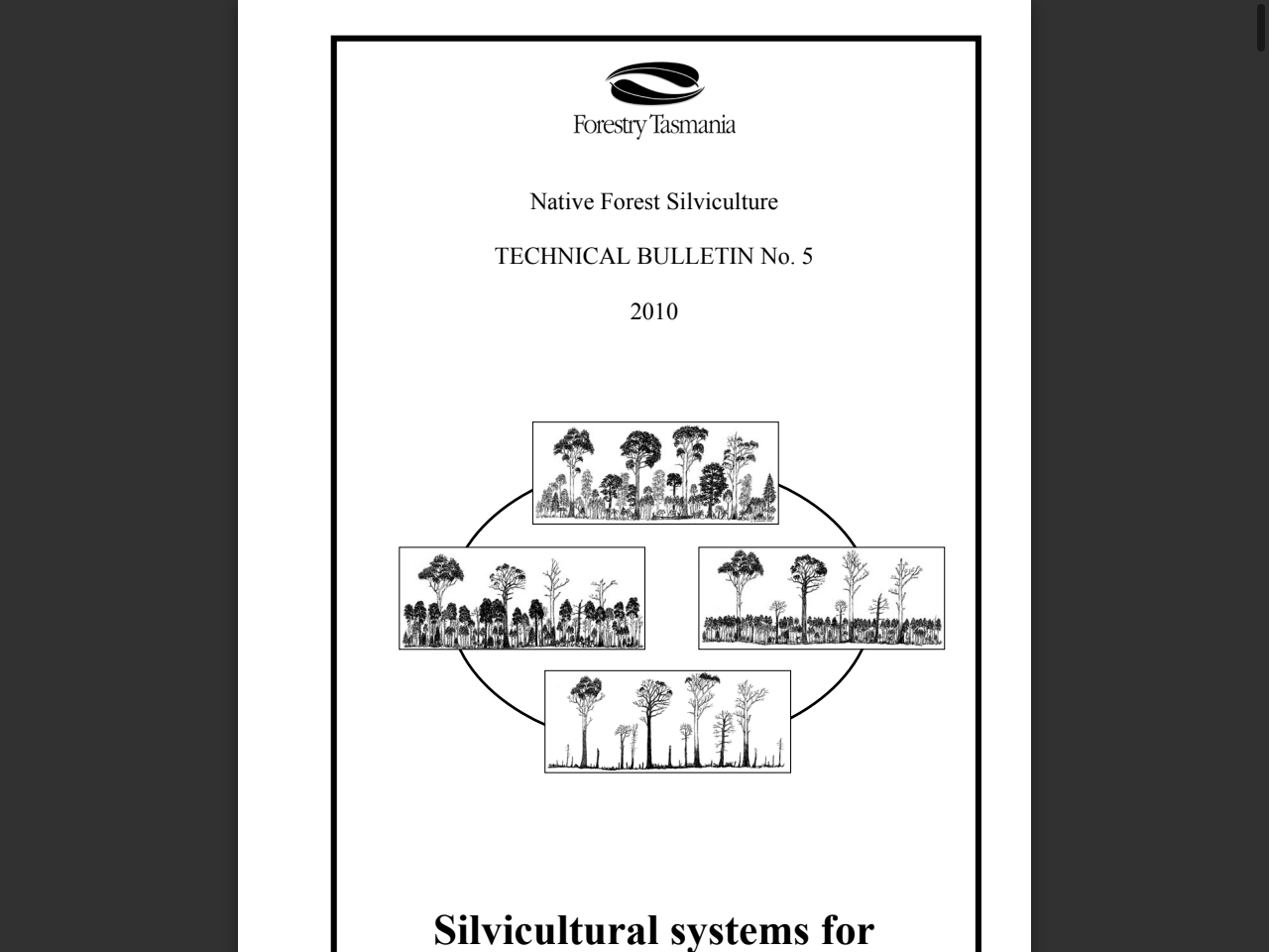 Preview of Forestry Tasmania. (2010). Silvicultural systems for native eucalypt forests. Technical Bulletin No. 5.