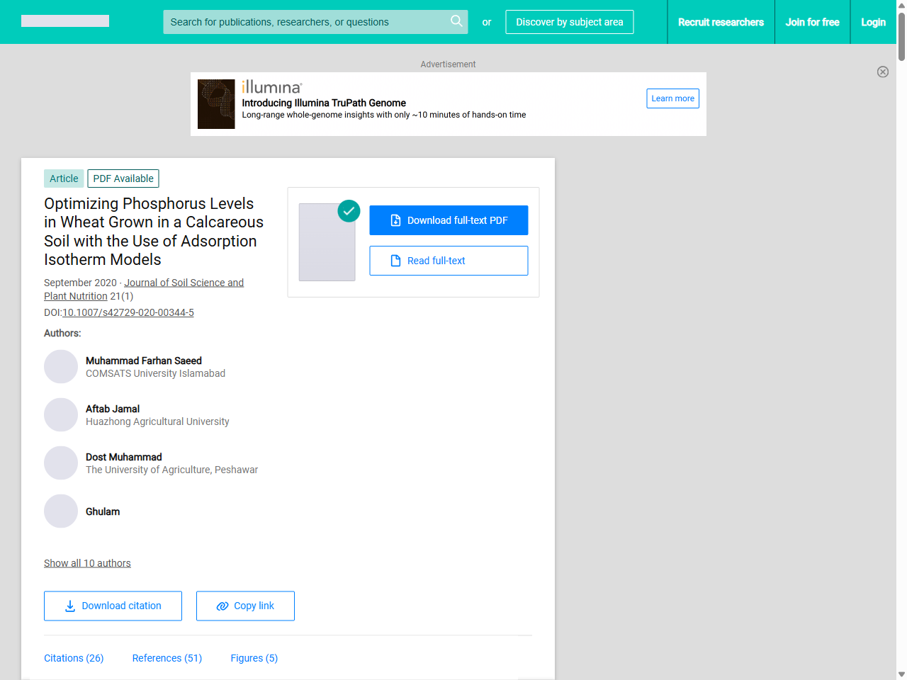 Preview of (PDF) Optimizing Phosphorus Levels in Wheat Grown in a Calcareous Soil with the Use of Adsorption Isotherm Models - ResearchGate, accessed July 23, 2025, 