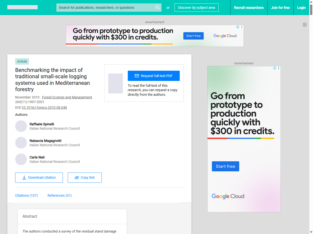 Preview of Benchmarking the impact of traditional small-scale logging systems used in Mediterranean forestry | Request PDF - ResearchGate, accessed on May 27, 2025,