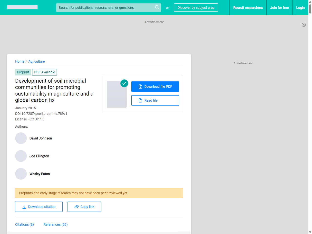 Preview of Development of soil microbial communities for promoting sustainability in agriculture and a global carbon fix
