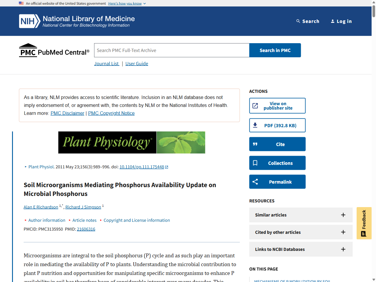 Preview of Soil Microorganisms Mediating Phosphorus Availability Update on Microbial Phosphorus - PMC - PubMed Central, accessed August 4, 2025