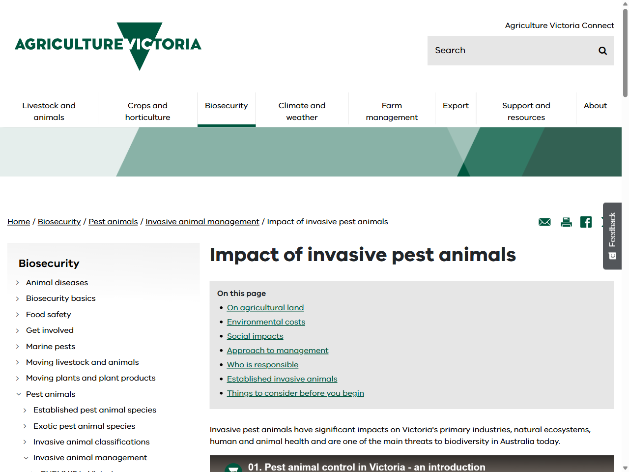 Preview of Impact of invasive pest animals - Agriculture Victoria