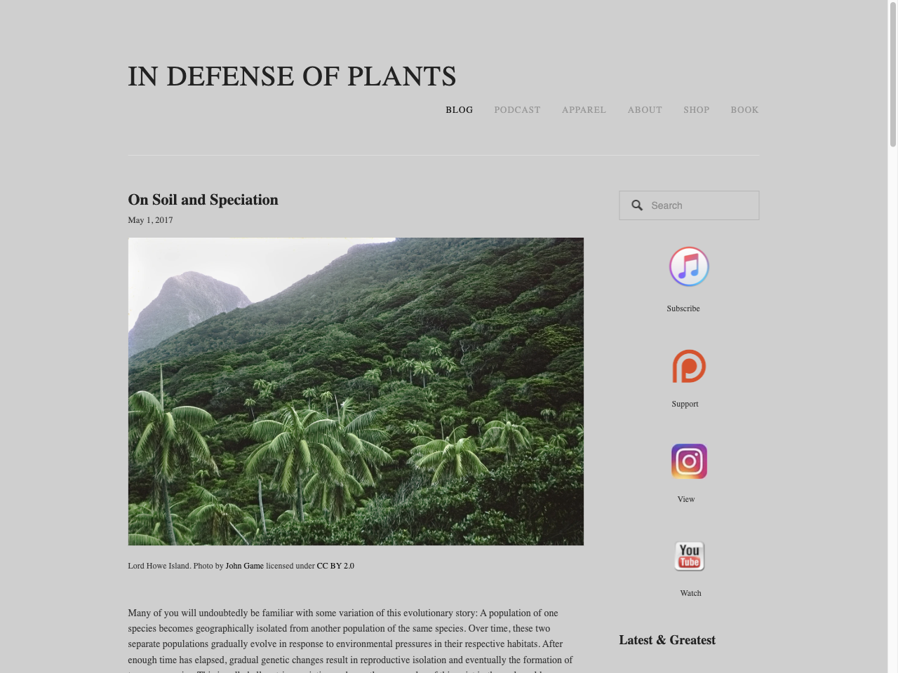 Preview of On Soil and Speciation - In Defense of Plants, accessed July 30, 2025,