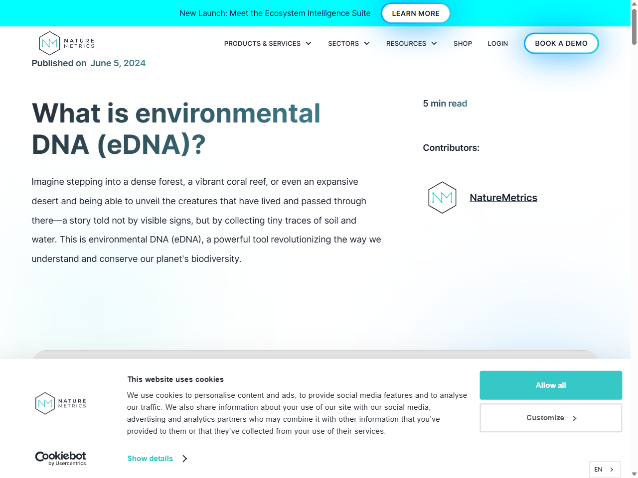 Preview of What is environmental DNA (eDNA)? - NatureMetrics, accessed July 23, 2025