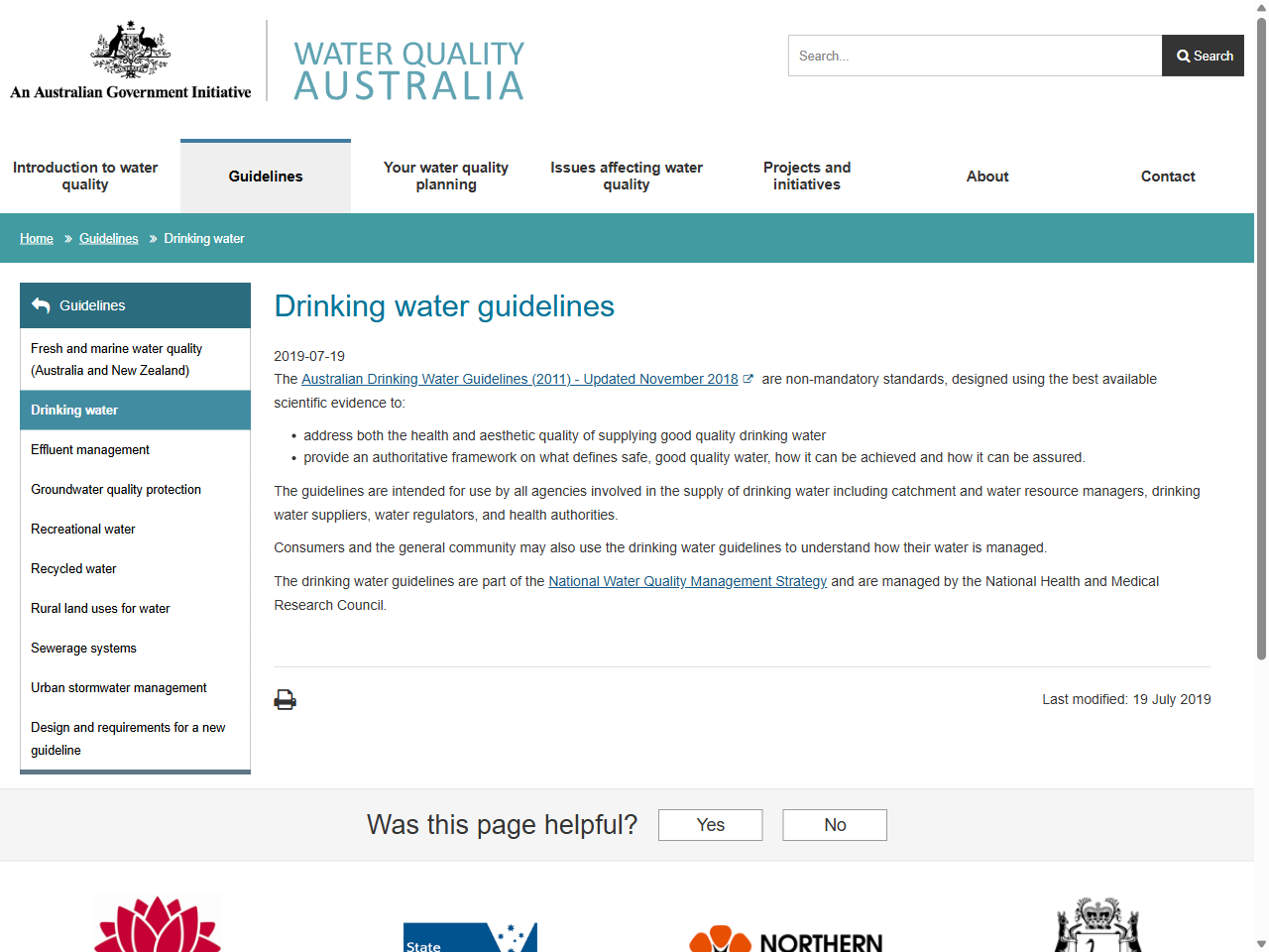 Preview of Australian Drinking Water Guidelines (ADWG)