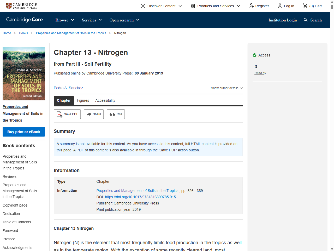 Preview of Nitrogen (Chapter 13) - Properties and Management of Soils in the Tropics, accessed July 25, 2025,