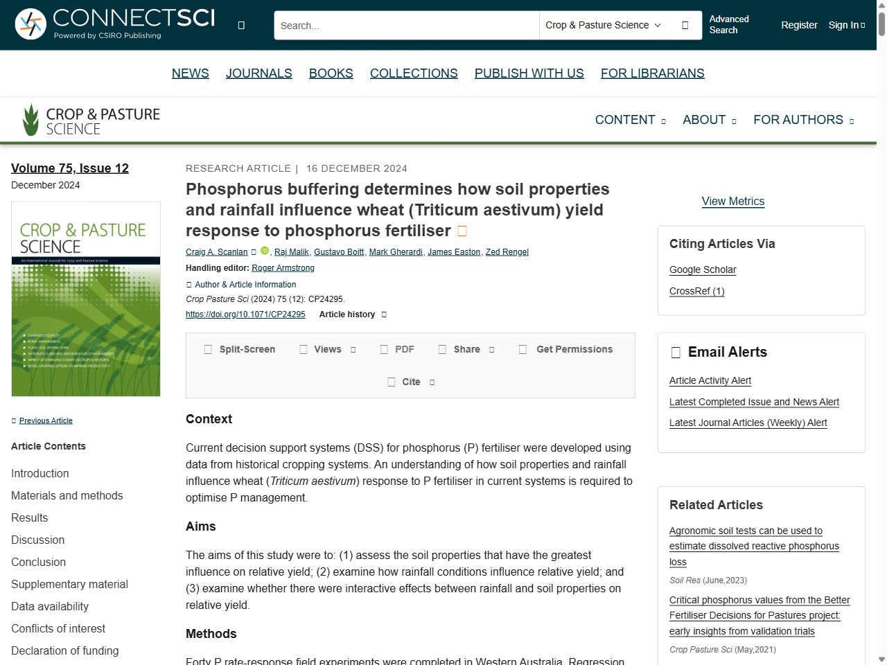 Preview of Phosphorus buffering determines how soil properties and rainfall influence wheat (Triticum aestivum) yield response to - CSIRO Publishing, accessed July 19, 2025