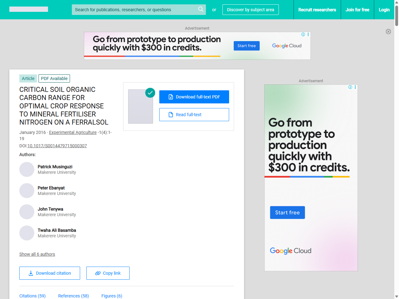 Preview of critical soil organic carbon range for optimal crop response to mineral fertiliser nitrogen on a ferralsol - ResearchGate, accessed August 3, 2025,