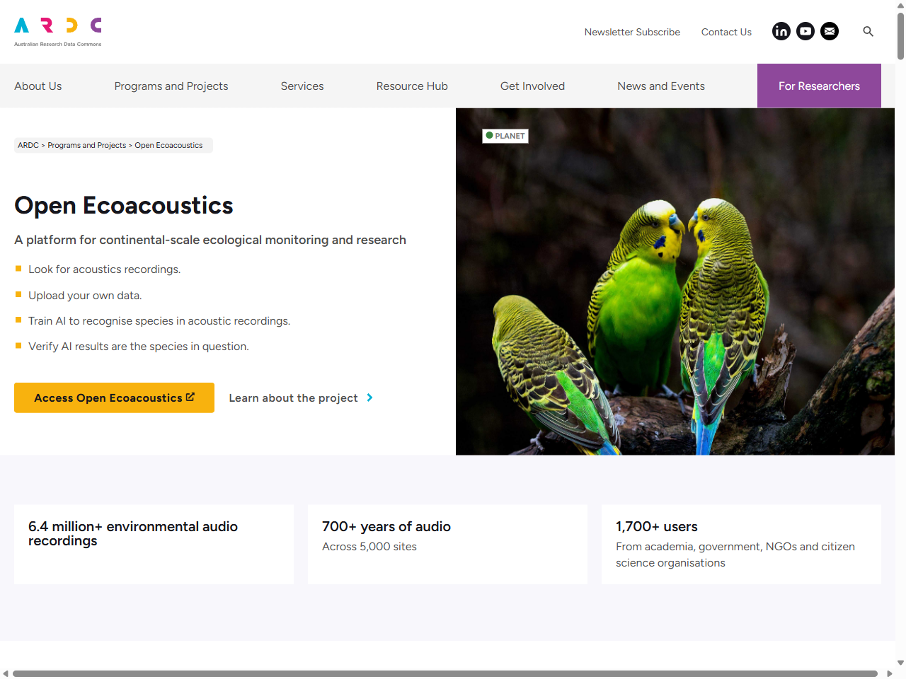 Preview of Open Ecoacoustics | ARDC - Australian Research Data Commons, accessed July 18, 2025,