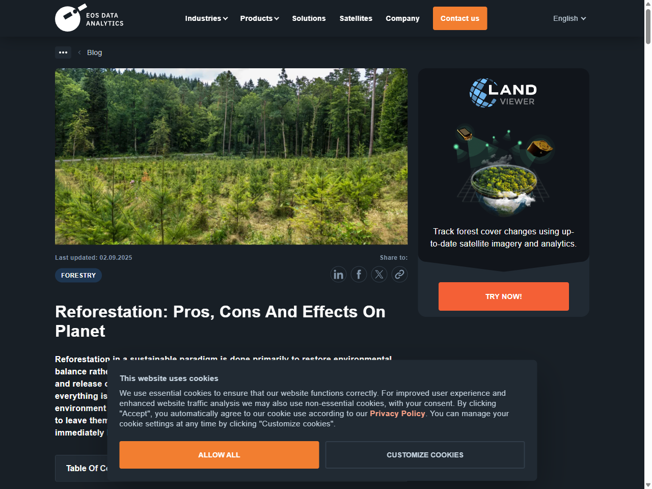 Preview of Reforestation: Purposes, Impact, & Methods Of Implementation - EOS Data Analytics, accessed July 18, 2025