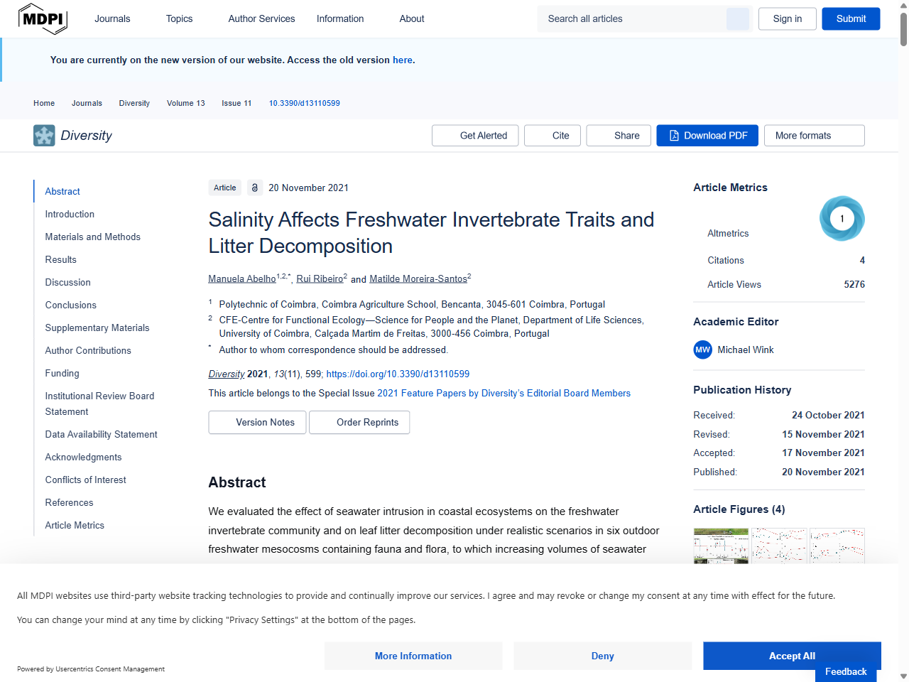 Preview of Salinity Affects Freshwater Invertebrate Traits and Litter Decomposition - MDPI, accessed August 4, 2025,