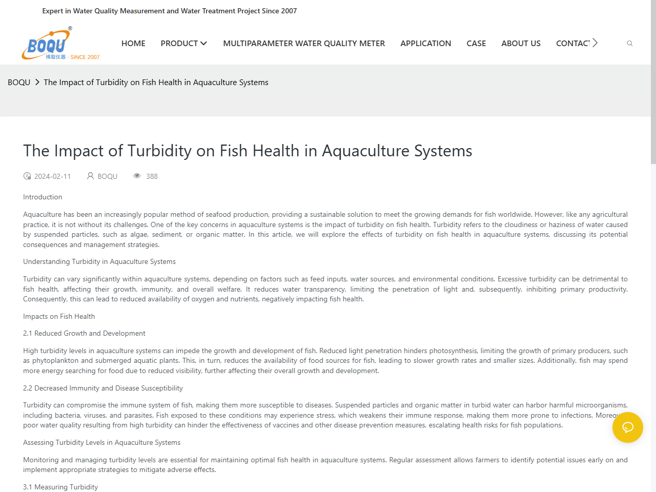 Preview of The Impact of Turbidity on Fish Health in Aquaculture Systems, accessed August 10, 2025
