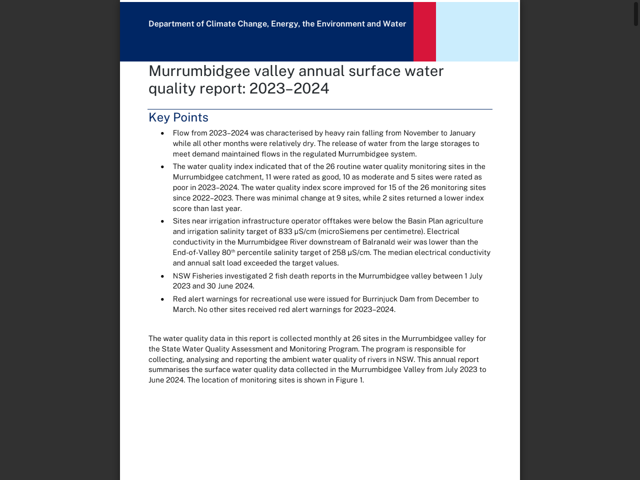 Preview of Murrumbidgee valley annual surface water quality report: 2023–2024, accessed August 10, 2025,