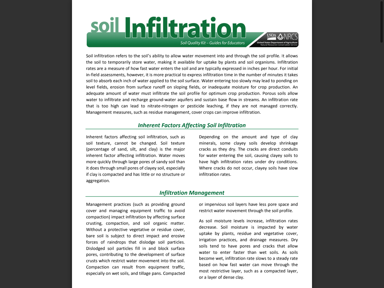 Preview of Inherent Factors Affecting Soil Infiltration, accessed July 6, 2025,