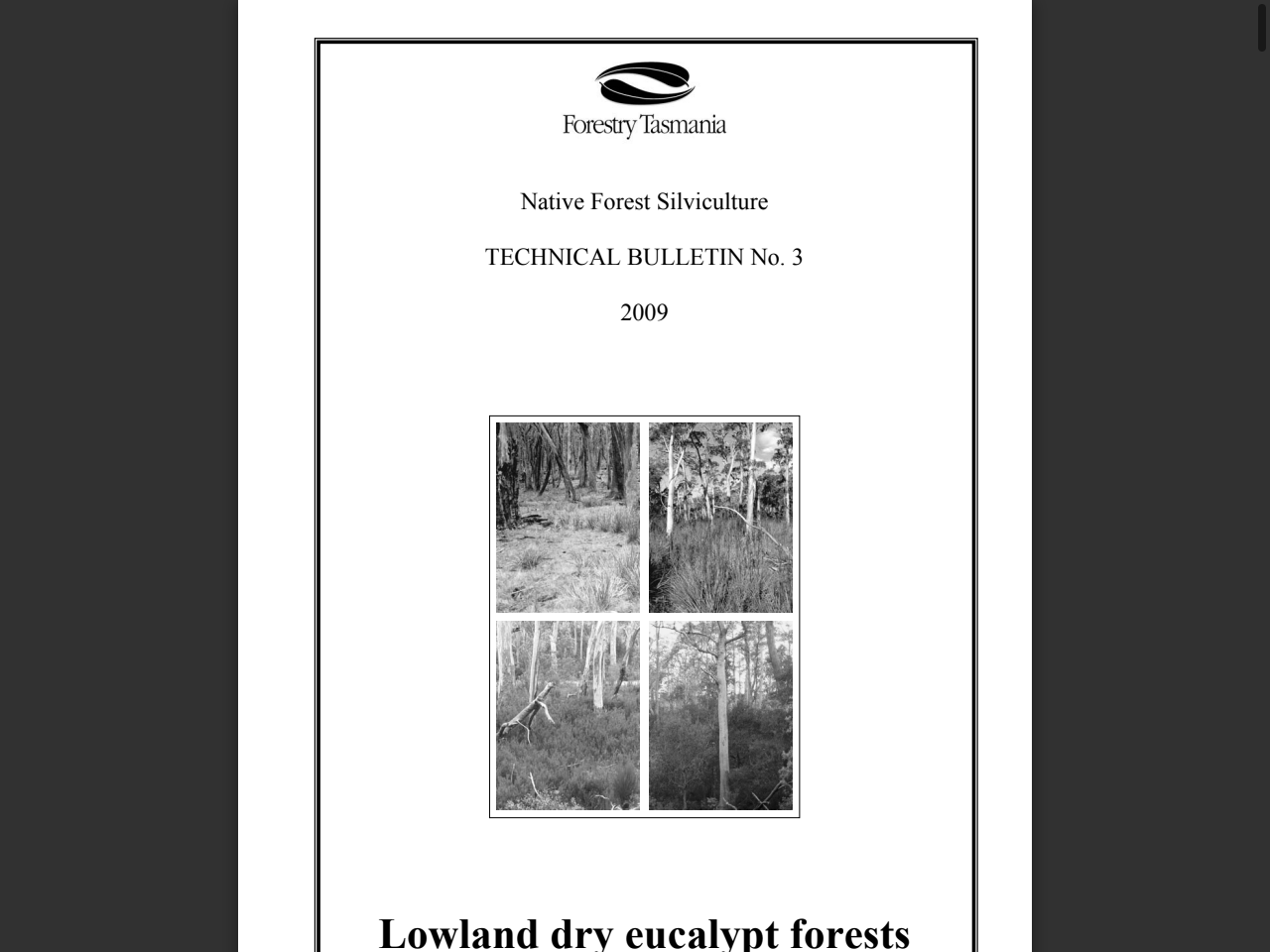 Preview of Forest Practices Authority (2011). Silvicultural systems for native eucalypt forests.