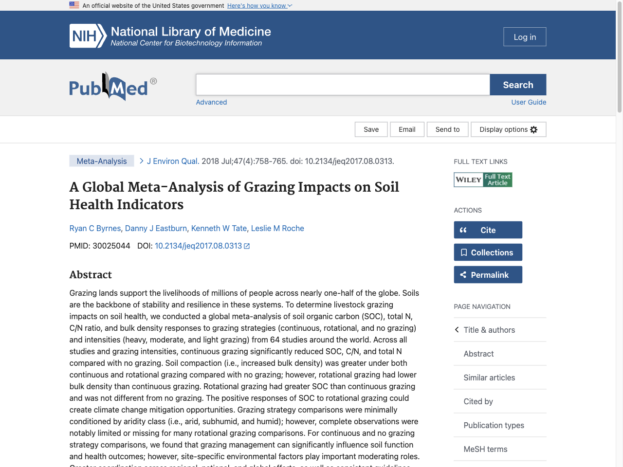 Preview of A Global Meta-Analysis of Grazing Impacts on Soil Health Indicators - PubMed, accessed July 30, 2025,