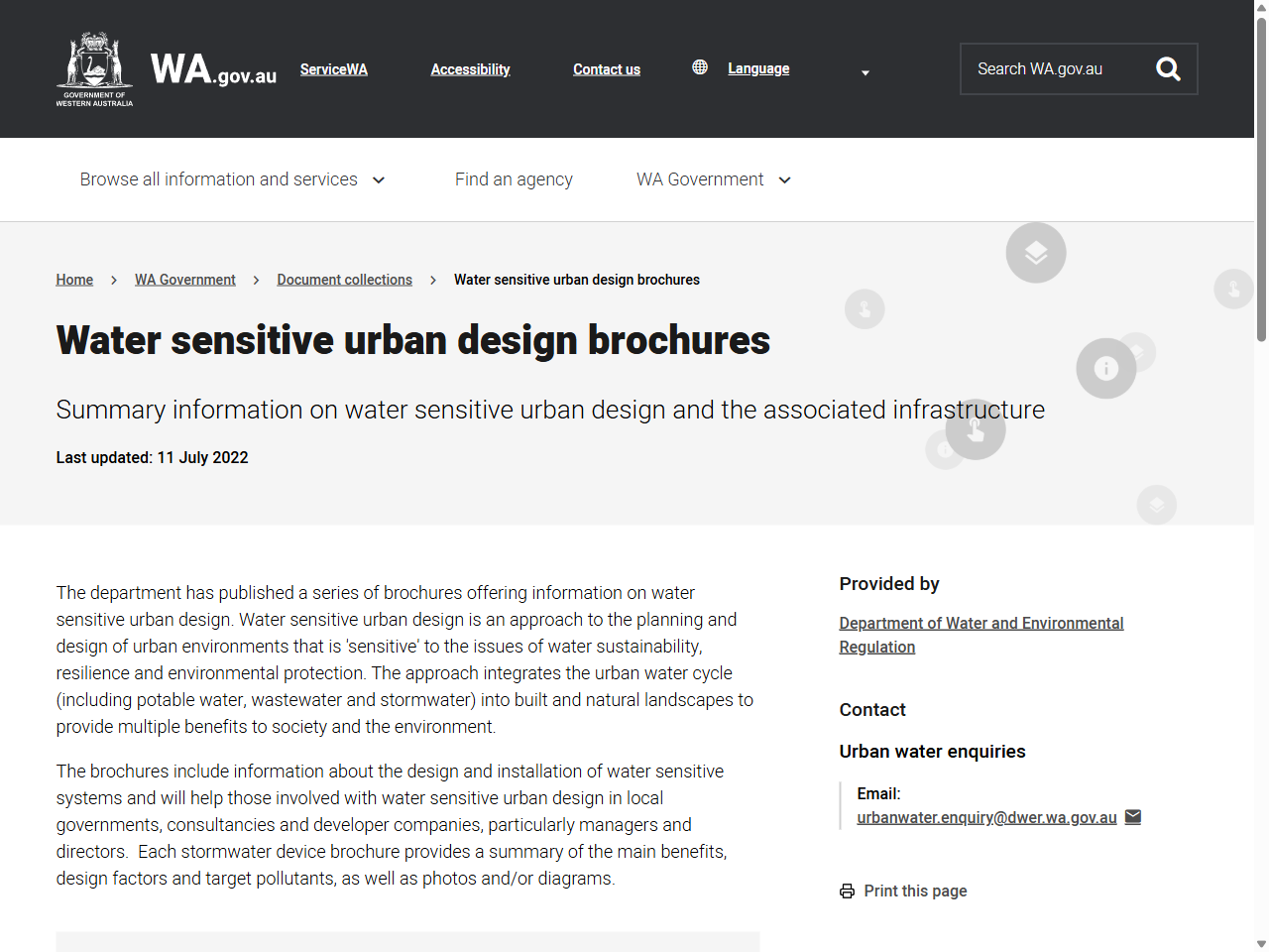 Preview of Water sensitive urban design brochures - Government of Western Australia, accessed July 21, 2025, 