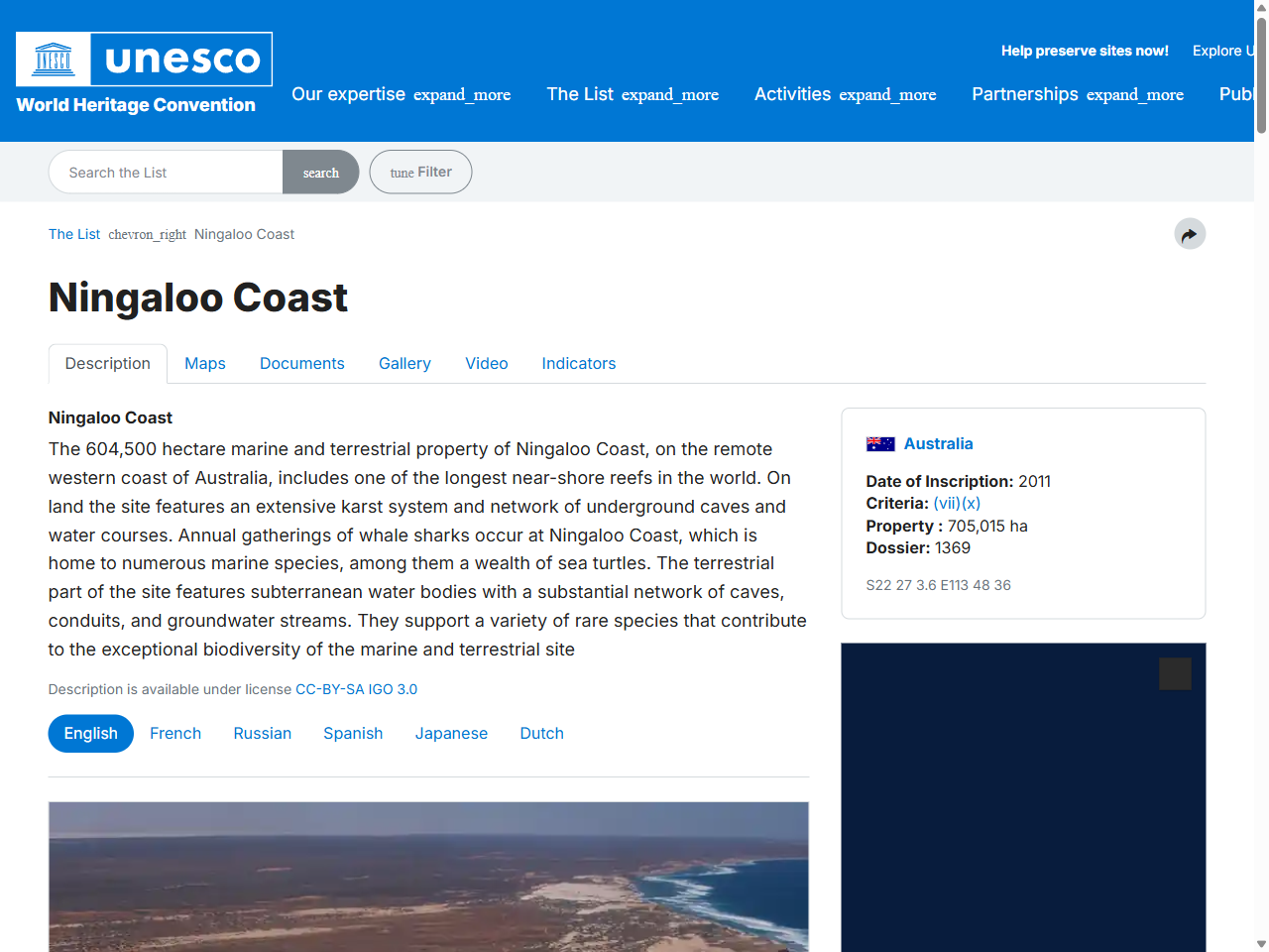 Preview of Ningaloo Coast - UNESCO World Heritage Centre, accessed July 26, 2025,