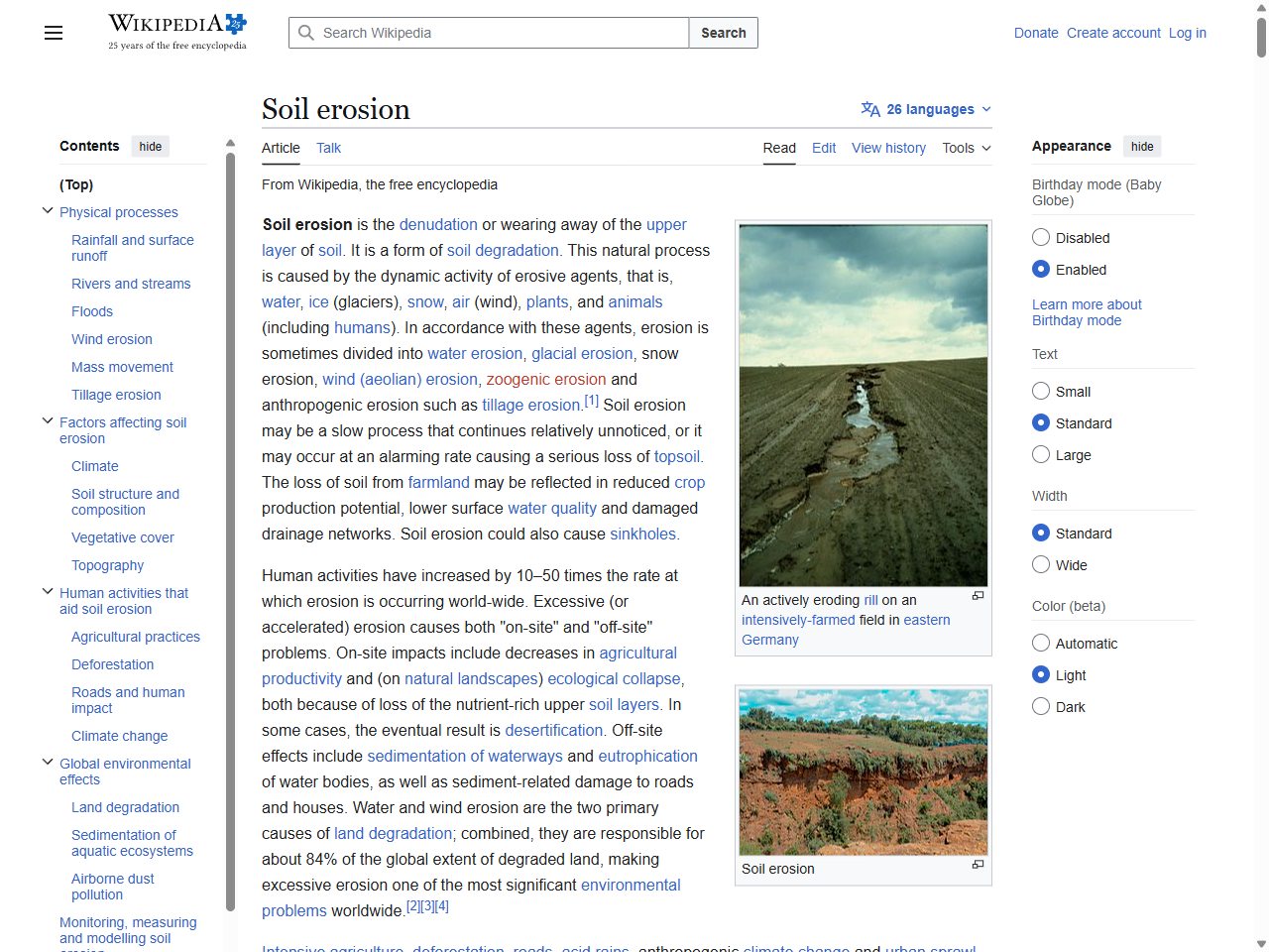 Preview of Soil erosion - Wikipedia