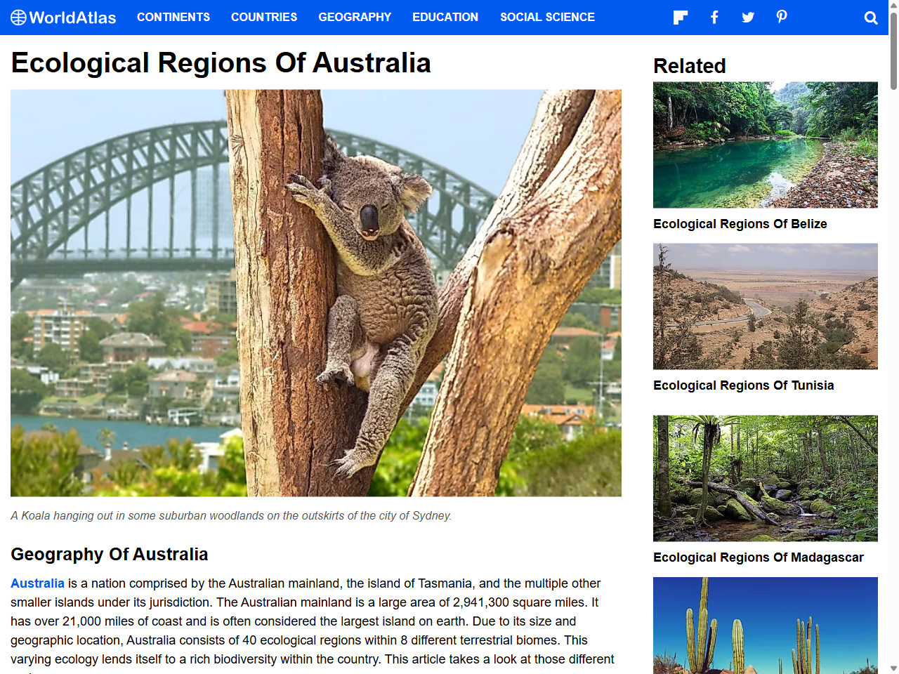 Preview of Ecological Regions Of Australia - WorldAtlas, accessed July 27, 2025,