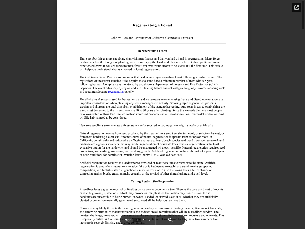 Preview of Regenerating a Forest - UC Agriculture and Natural Resources, accessed August 10, 2025,
