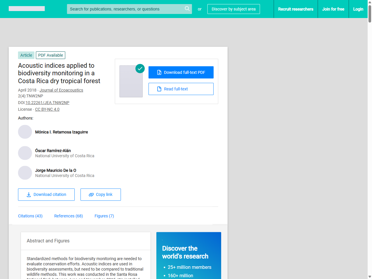 Preview of Acoustic metrics predict habitat type and vegetation structure in the Amazon - ResearchGate, accessed July 20, 2025,