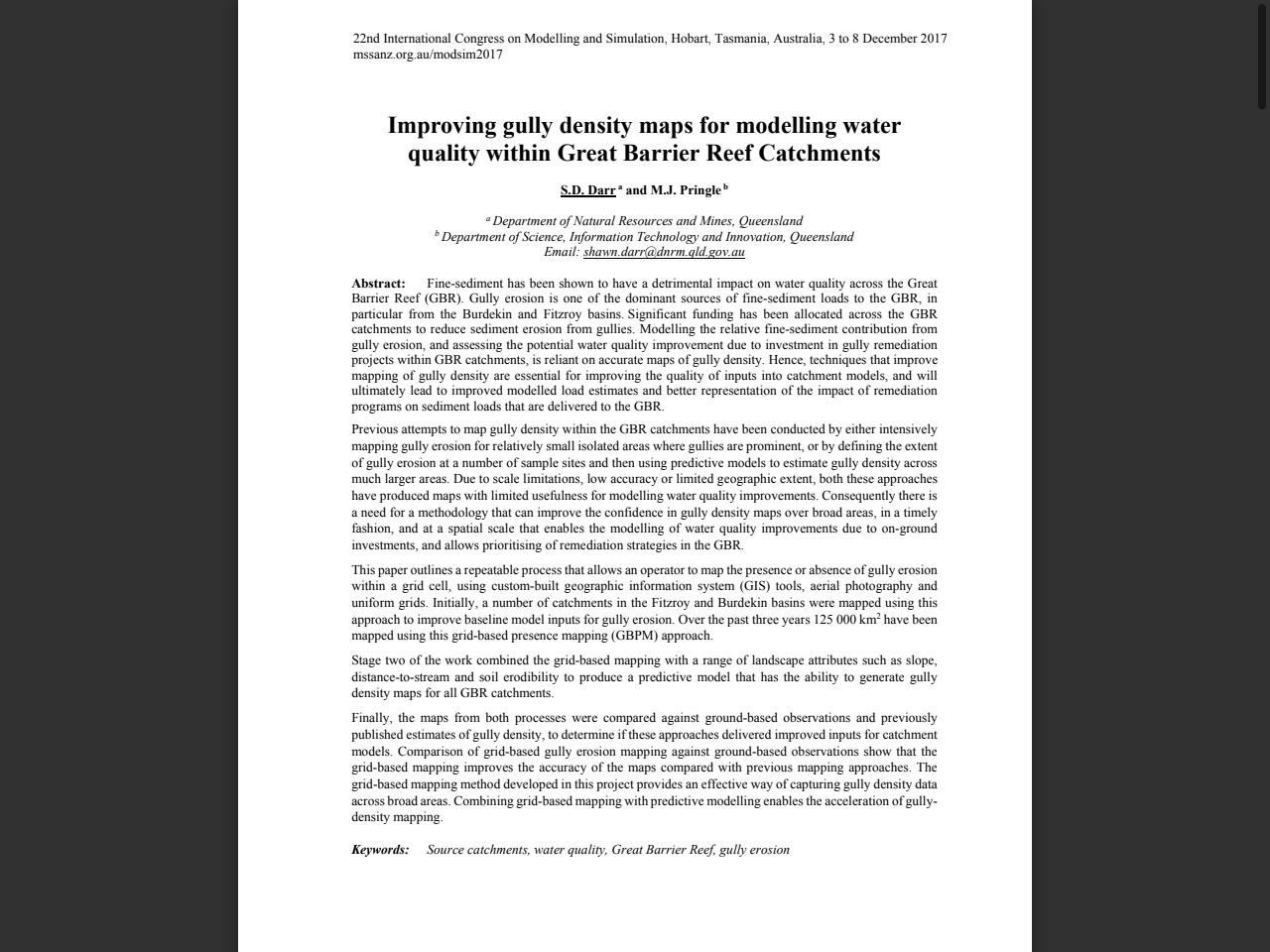 Preview of Improving gully density maps for modelling water quality within Great Barrier Reef Catchments - MSSANZ, accessed July 20, 2025, 