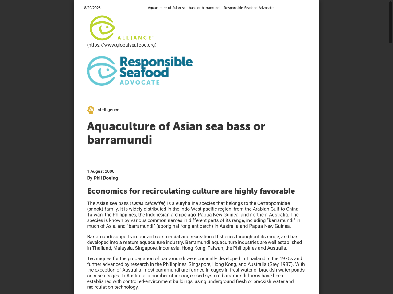 Preview of Effect of water salinity and dietary supplementation with Microchloropsis gaditana on growth, health, quality and microbiota of Barramundi Lates calcarifer. - Open Research Europe, accessed July 25, 2025, 