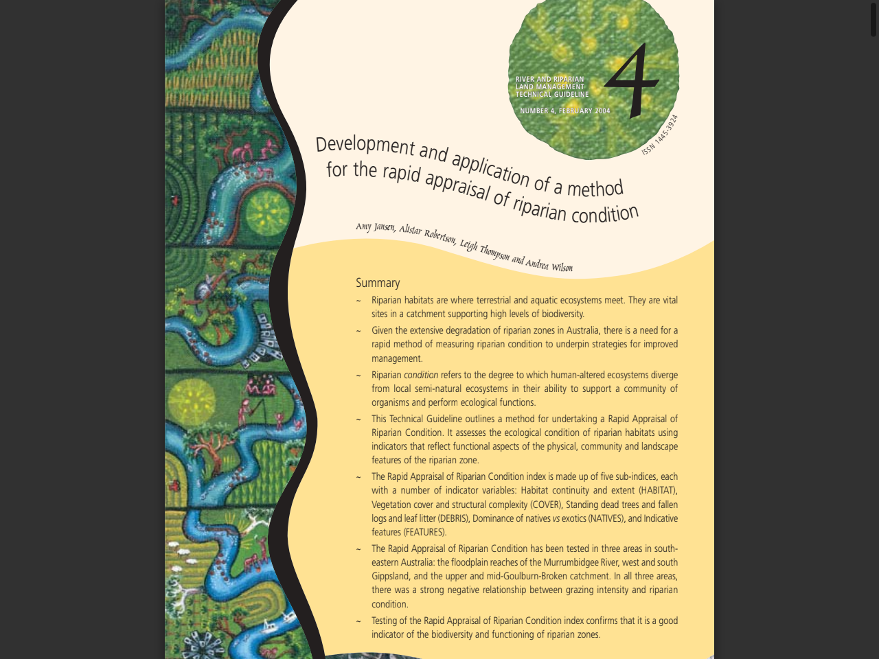 Preview of Development and application of a method for the rapid appraisal of riparian condition - DBCA library, accessed May 10, 2026
