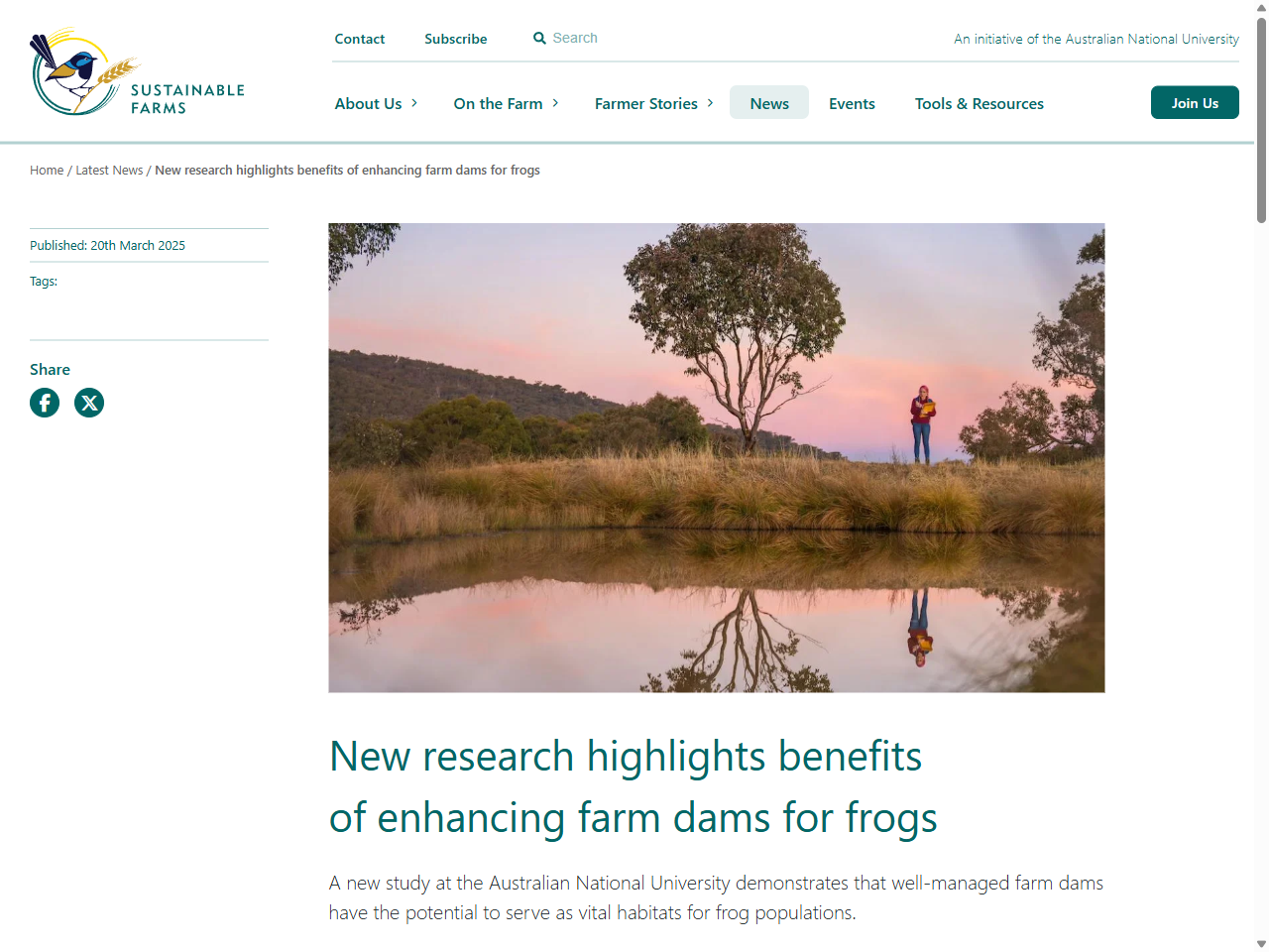 Preview of New research highlights benefits of enhancing farm dams for frogs ..., accessed May 10, 2025, 