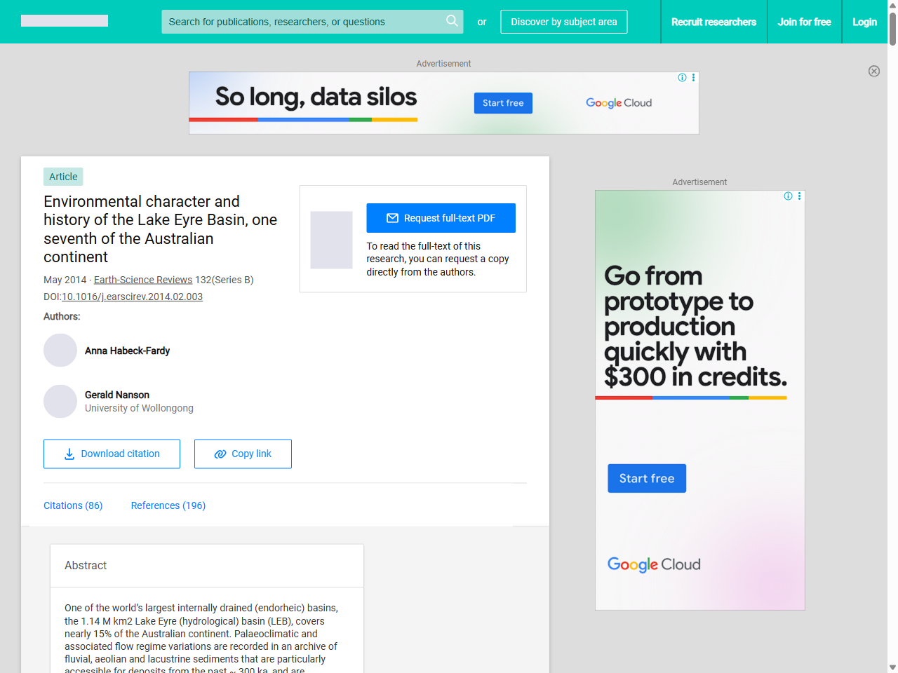 Preview of Environmental character and history of the Lake Eyre Basin, one seventh of the Australian continent - ResearchGate, accessed July 22, 2025