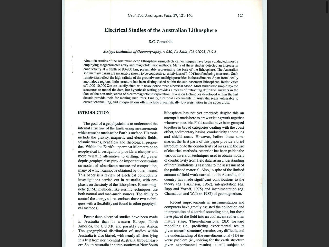 Preview of Electrical studies of the Australian lithosphere - Marine EM Laboratory, accessed May 15, 2025,