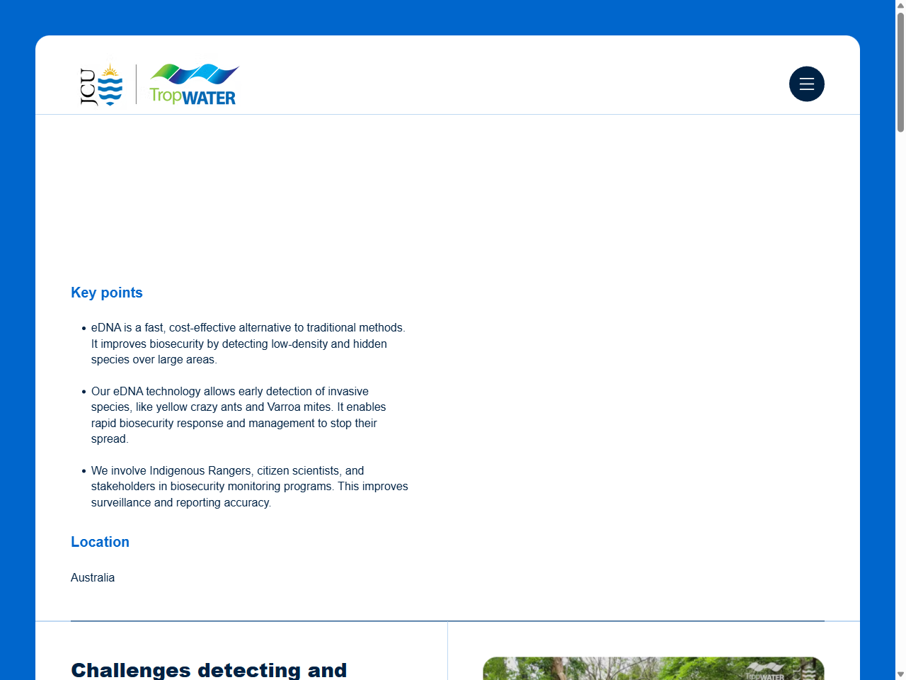 Preview of eDNA technology revolutionises invasive species biosecurity - TropWATER