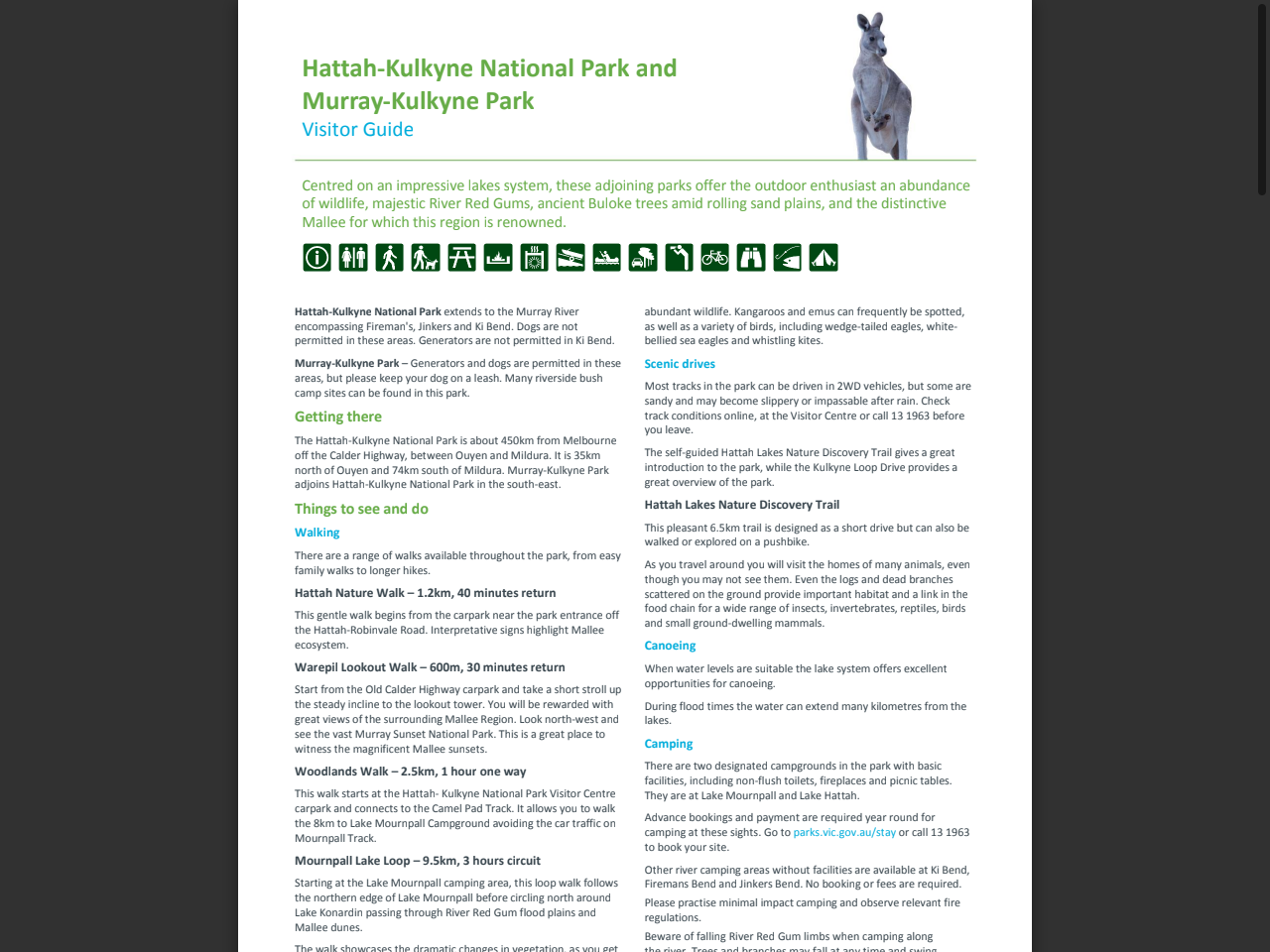 Preview of Hattah-Kulkyne National Park and Murray-Kulkyne Park - Visitor Guide - Parks Victoria, accessed July 13, 2025