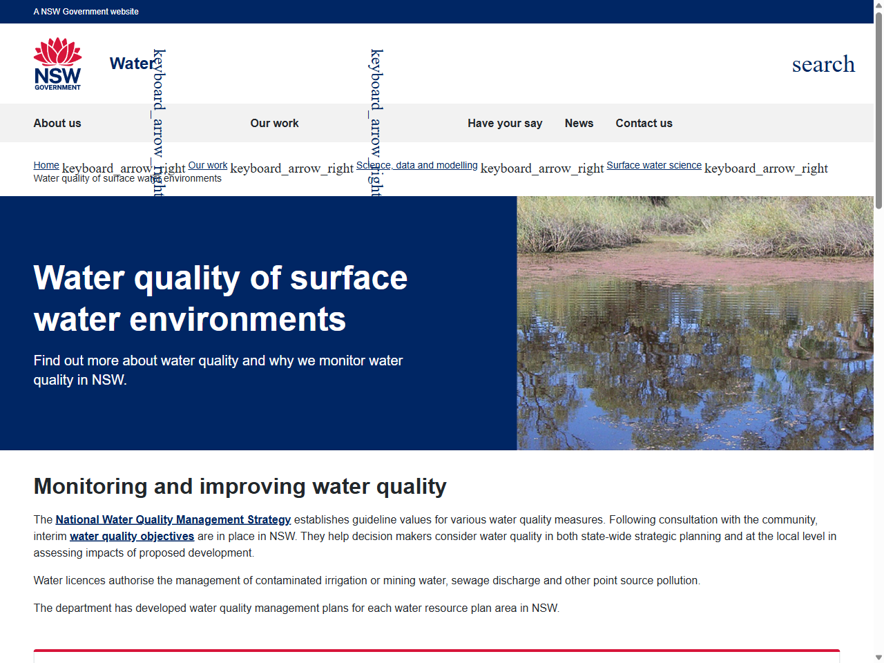 Preview of NSW Water Quality Surface Water Environments