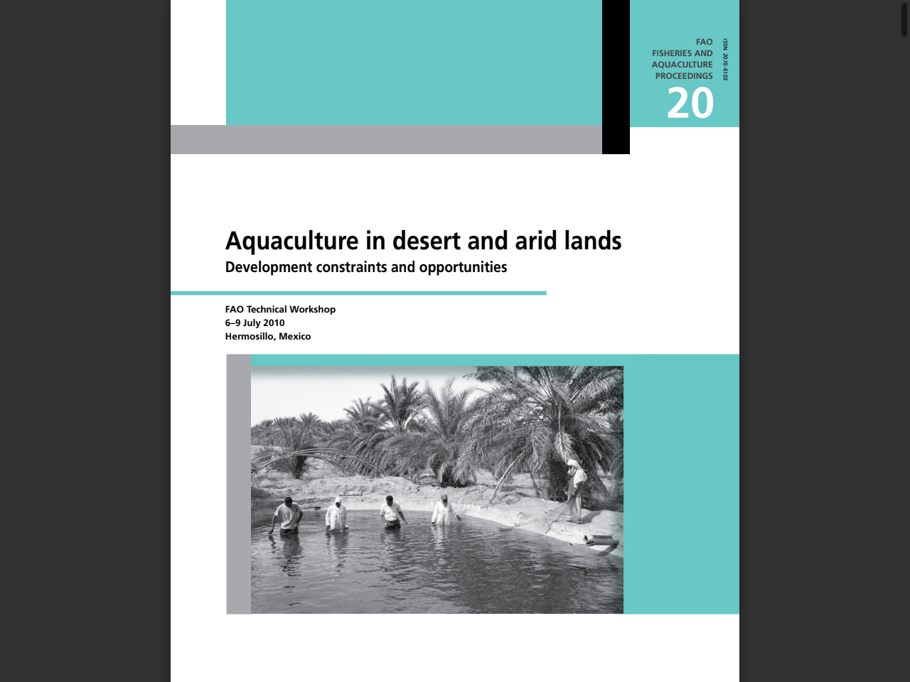 Preview of Aquaculture in desert and arid lands: development constraints and opportunities. - Food and Agriculture Organization of the United Nations