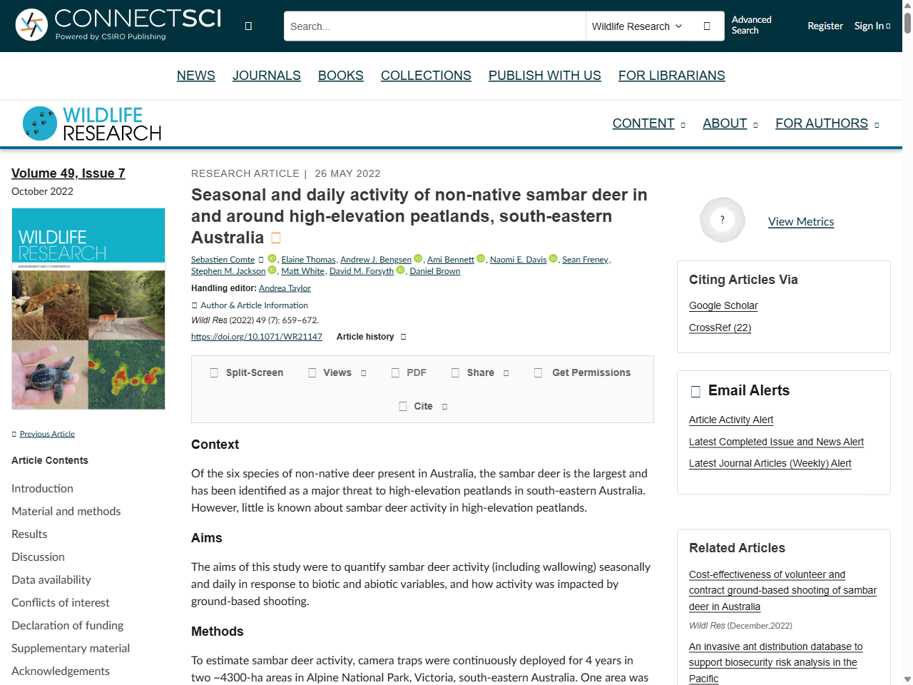 Preview of Wildlife Research - CSIRO PUBLISHING