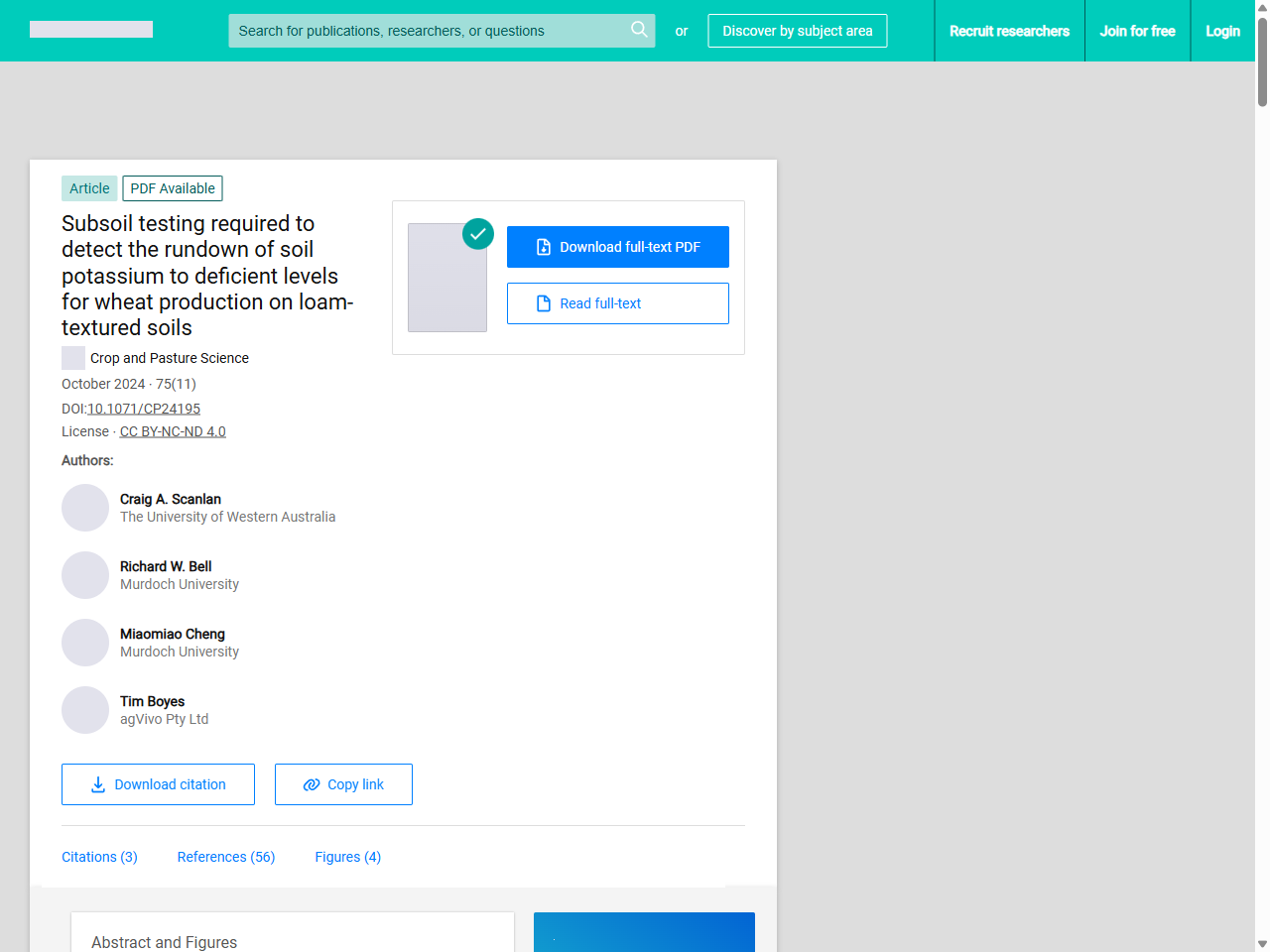 Preview of Subsoil testing required to detect the rundown of soil potassium to deficient levels for wheat production on loam-textured soils - ResearchGate, accessed July 13, 2025